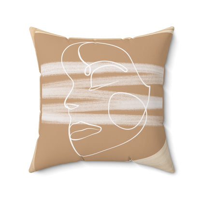 Wood and Face Cushion Cover