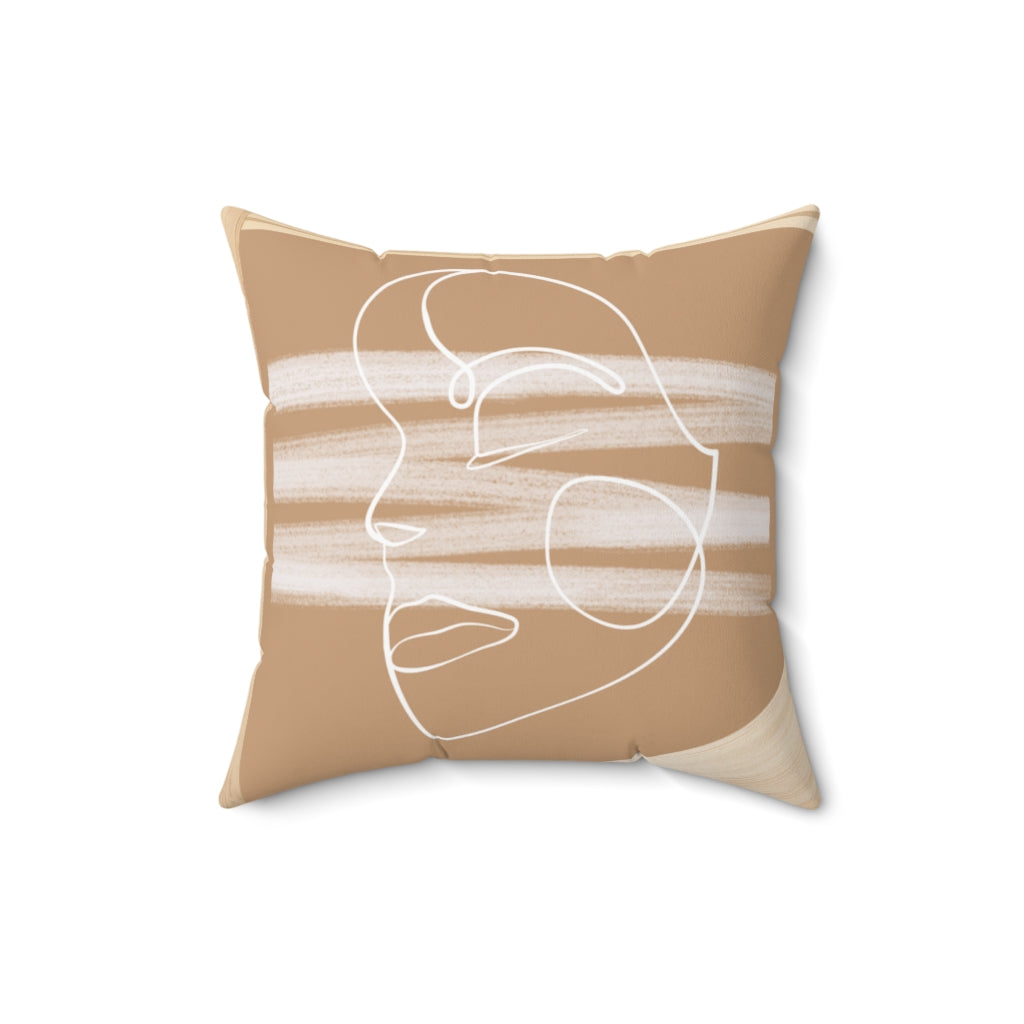 Wood and Face Cushion Cover