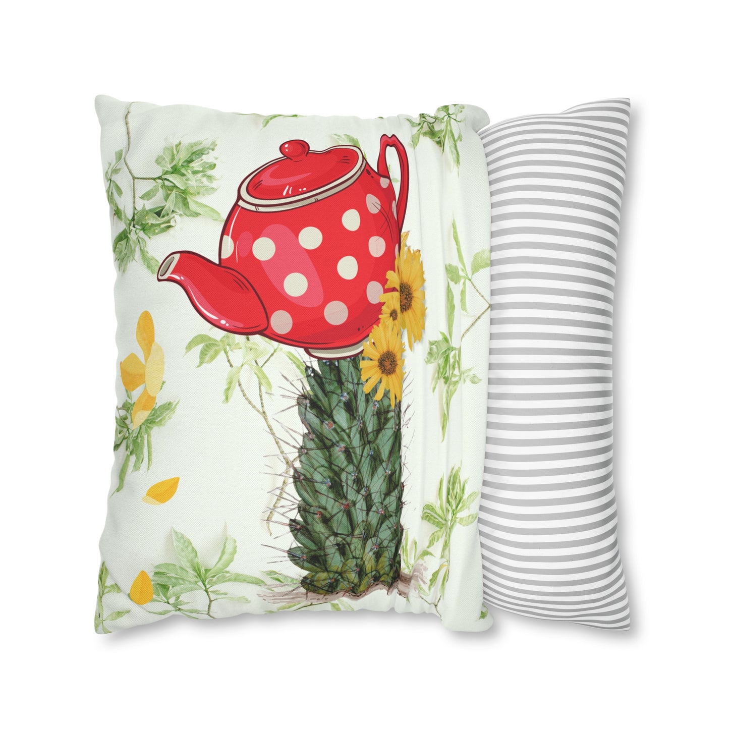 Teapot Cactus. Cushion Cover.