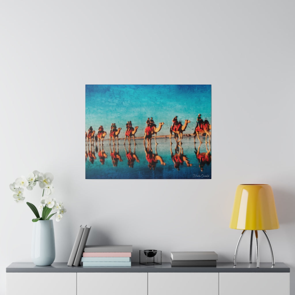 Camels on Blue Canvas