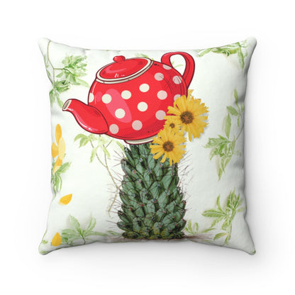 Cactus Teapot. Square Cushion