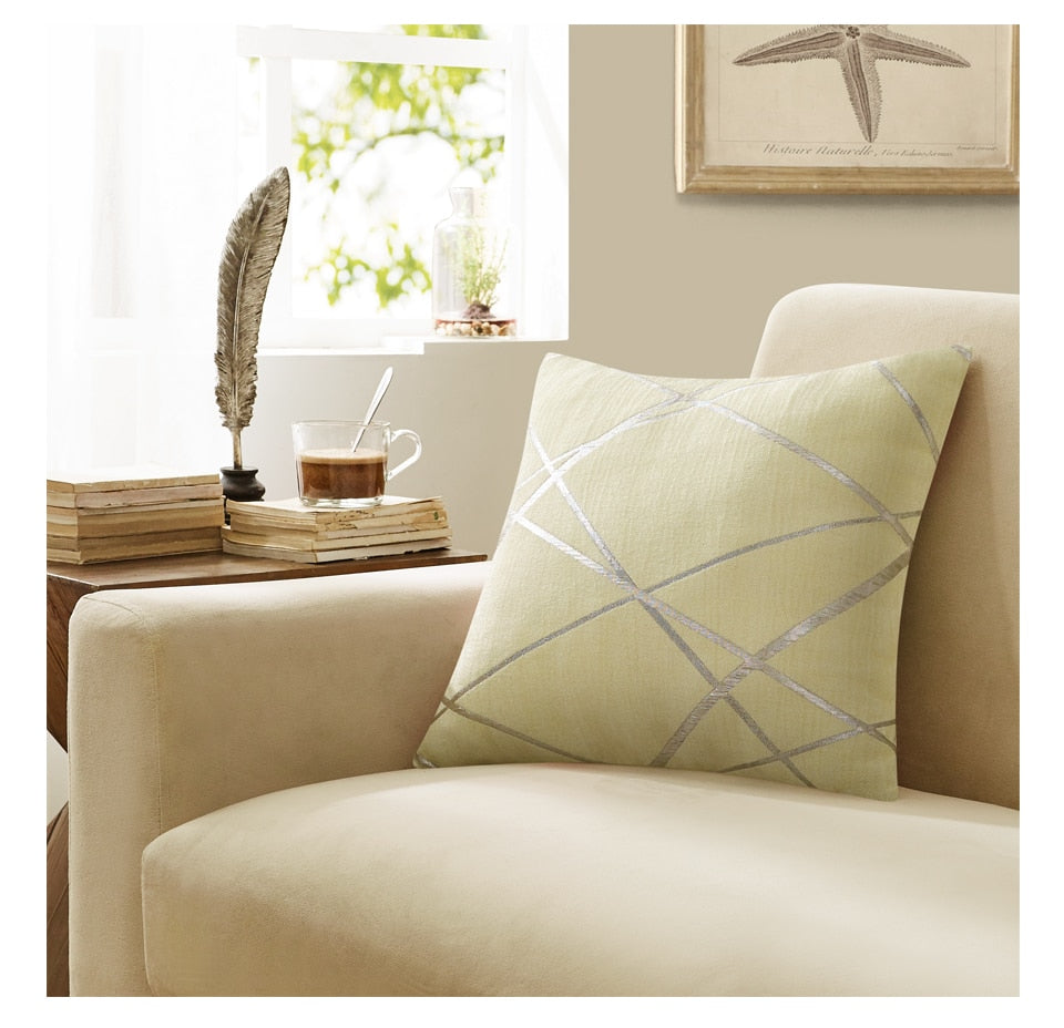 Geometric Jacquard Cushion Covers.