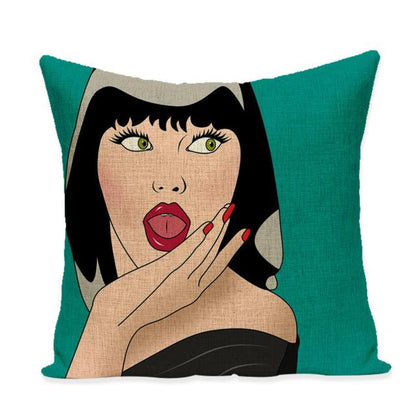 Pop Art Red Shoes Cushion Cover