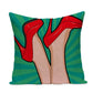 Pop Art Red Shoes Cushion Cover