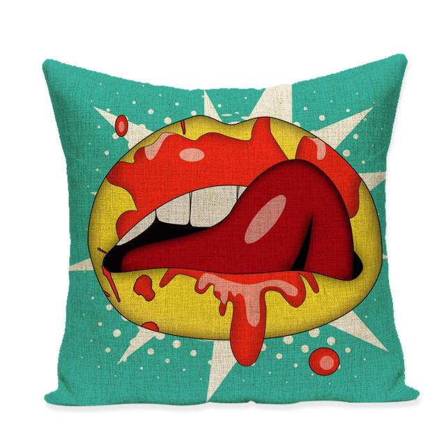 Pop Art Red Shoes Cushion Cover