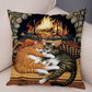 Oil Painting Cat Cushion Covers.