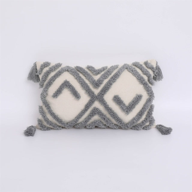 Boho Moroccan Muted Grey & Blue Cushion Covers.