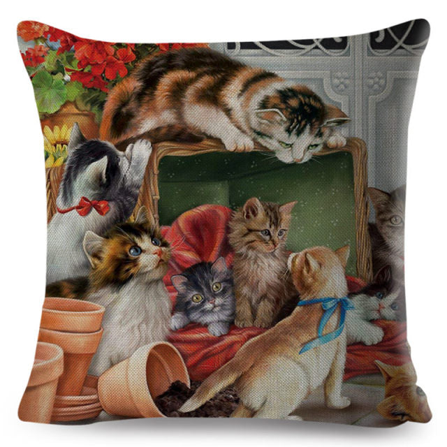 The Curious Cat Cushion Cover Series.