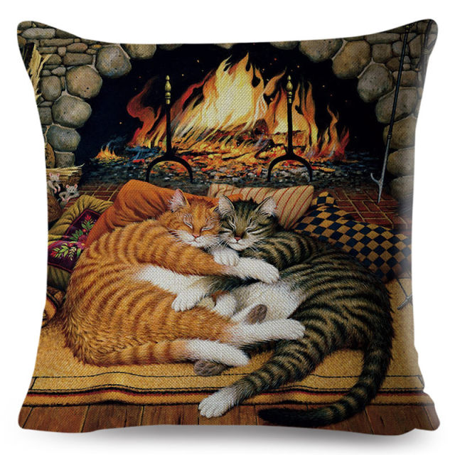 The Curious Cat Cushion Cover Series.