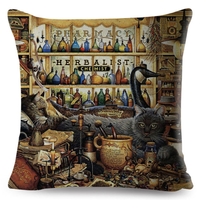 The Curious Cat Cushion Cover Series.