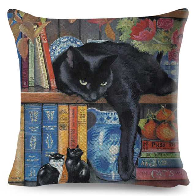 The Curious Cat Cushion Cover Series.