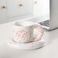 Fat Handle Coffee Cup and Saucer