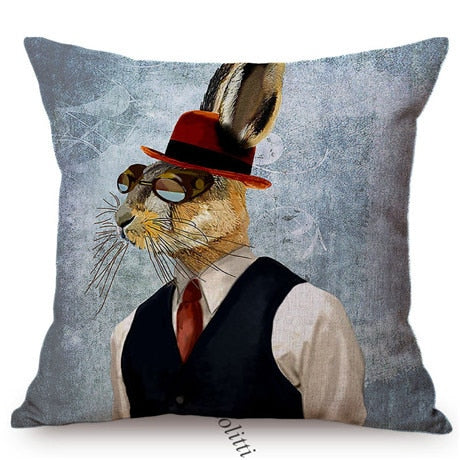 Quirky Animal Portraits Cushion Cover Series.