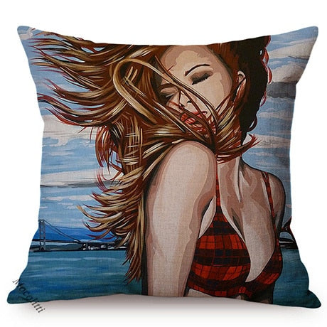 Portrait Pop Art Cushion Covers.