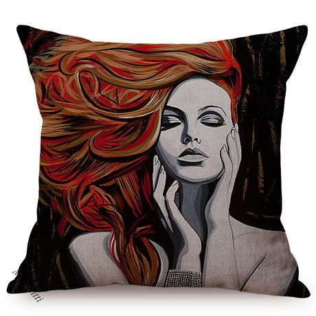 Portrait Pop Art Cushion Covers.