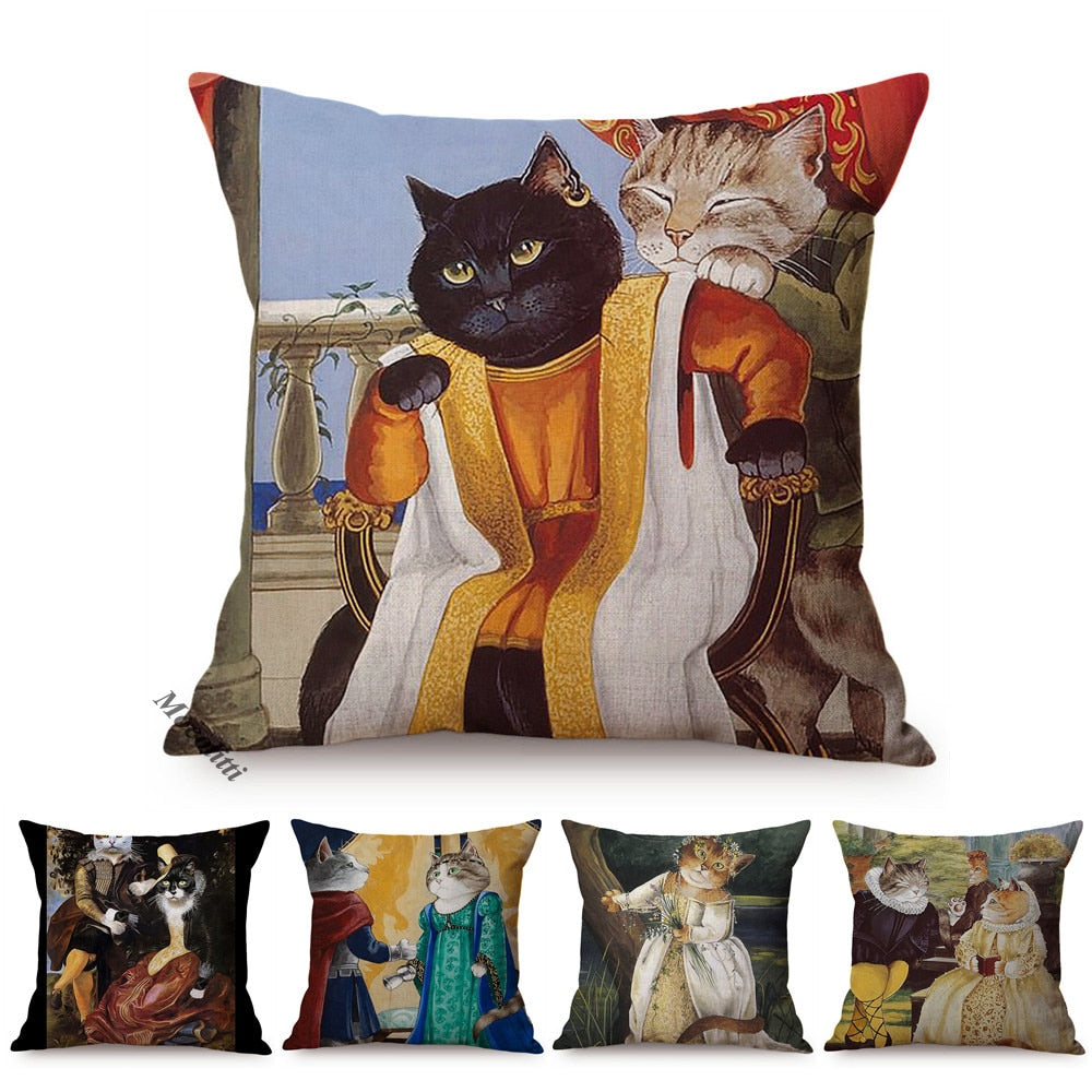European Royal Cats Cushion Cover Series.