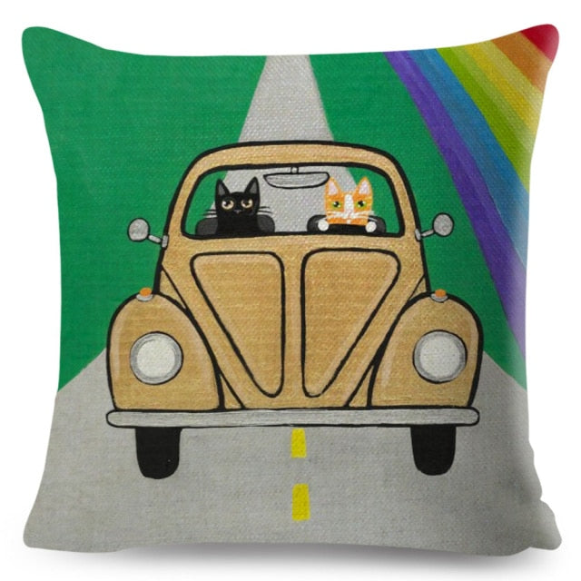 Car Cat Cushion Cover Series.