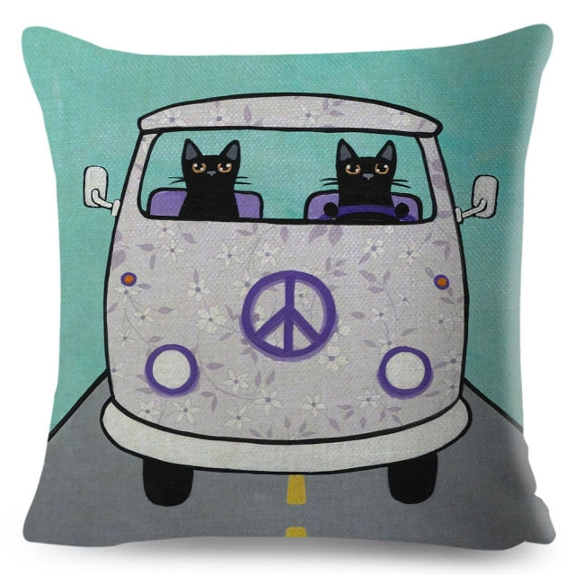 Car Cat Cushion Cover Series.