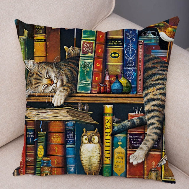 Book Cat Cushion Cover Series.
