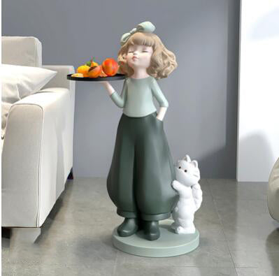 French Girl and Puppy Vases