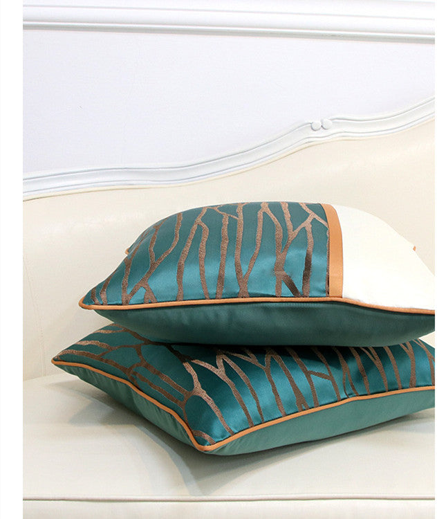 Teal and Cream Cushion Covers