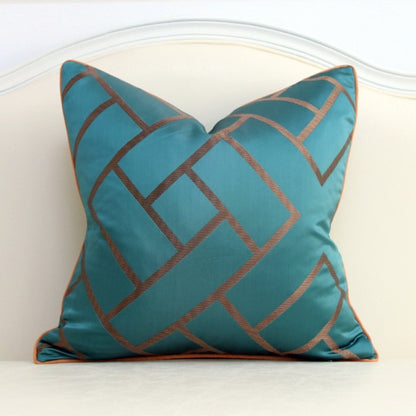 Teal and Cream Cushion Covers