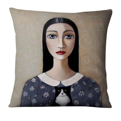 The Painted Girl Cushion Covers.