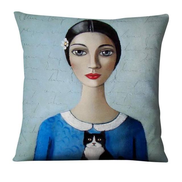 The Painted Girl Cushion Covers.