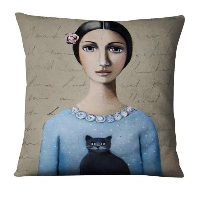 The Painted Girl Cushion Covers.