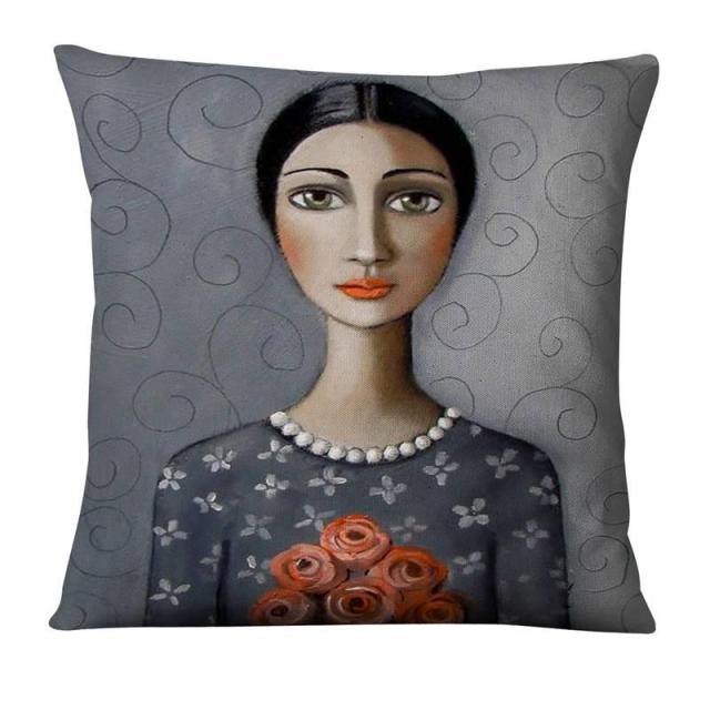 The Painted Girl Cushion Covers.