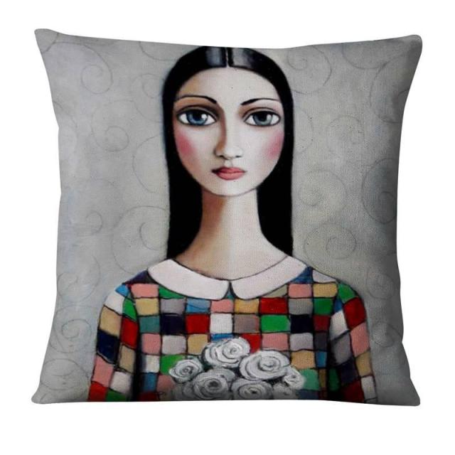 The Painted Girl Cushion Covers.