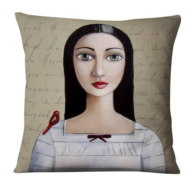 The Painted Girl Cushion Covers.