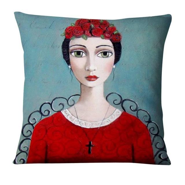 The Painted Girl Cushion Covers.