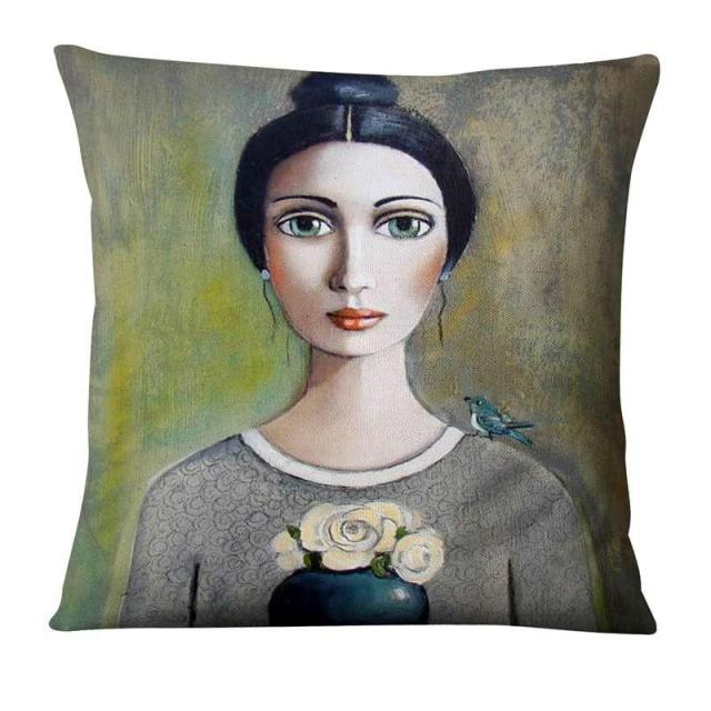 The Painted Girl Cushion Covers.