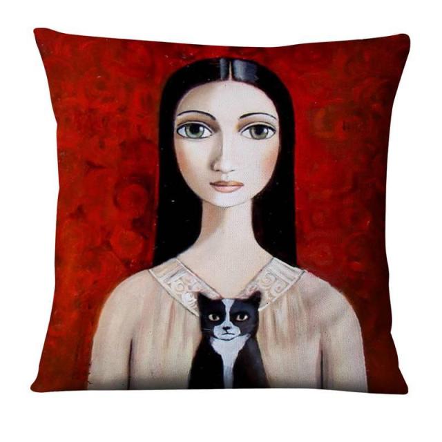 The Painted Girl Cushion Covers.