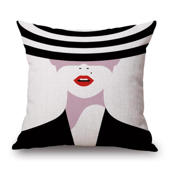 Lips, Nails and Red Cushion Covers.