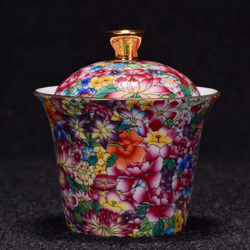 Dainty Handmade Enamel Flower Container