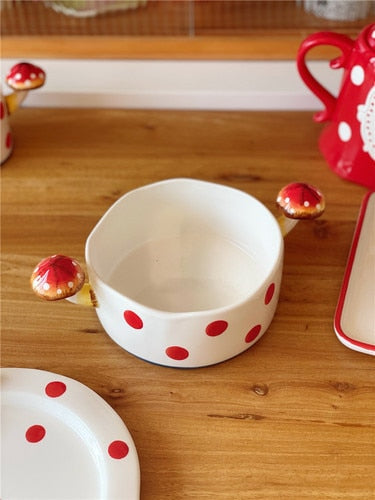 Red Spotted Tea Set