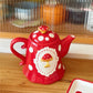 Red Spotted Tea Set
